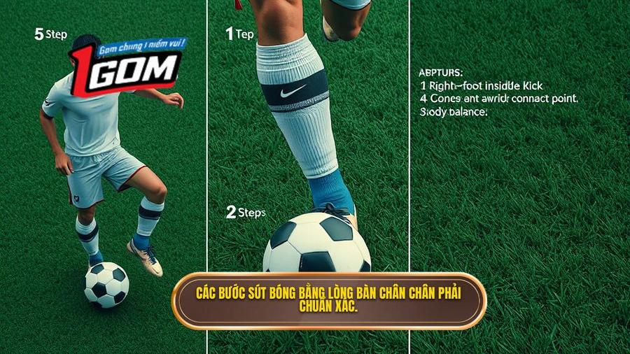 Các Bước Sút Bóng Bằng Lòng Bàn Chân Chân Phải Chuẩn Xác.